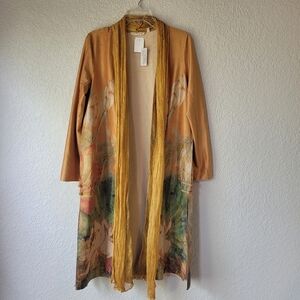 Soft Surroundings Orofino Jacket XS Silk Faux Suede Floral 2 pockets